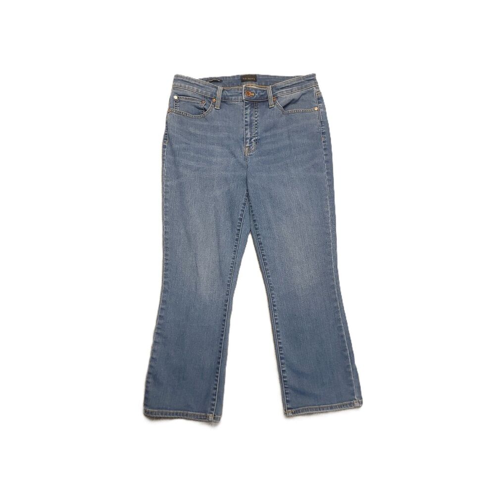 Talbots Crop Flare Jeans Womens 8 Stretch Blue Denim Pants